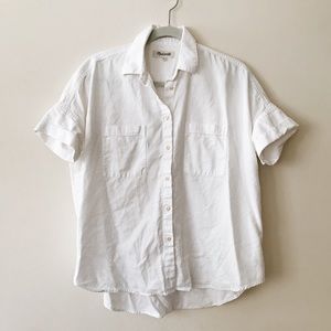 Madewell White cotton courier shirt size small